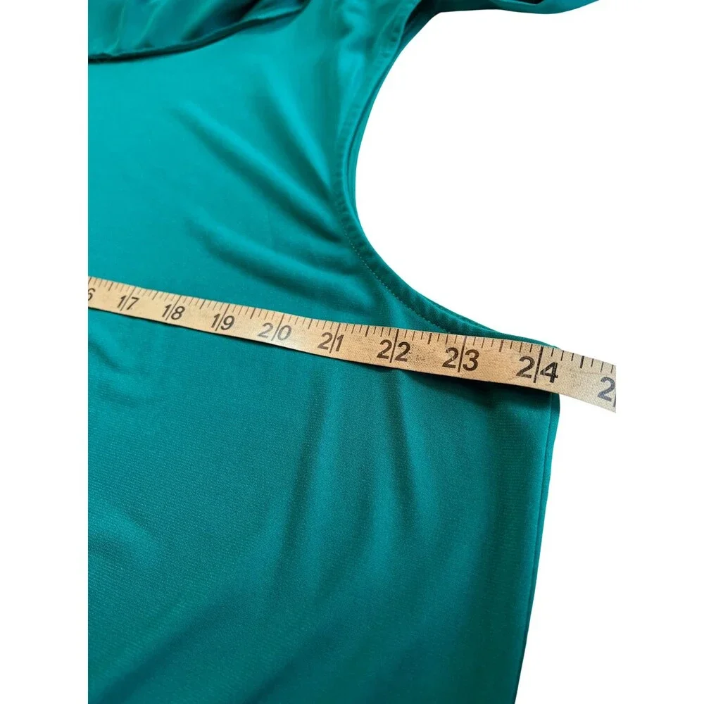 J. Jill Green Teal Blouse Size 3X Minimalist Workwear Resort Office Summer